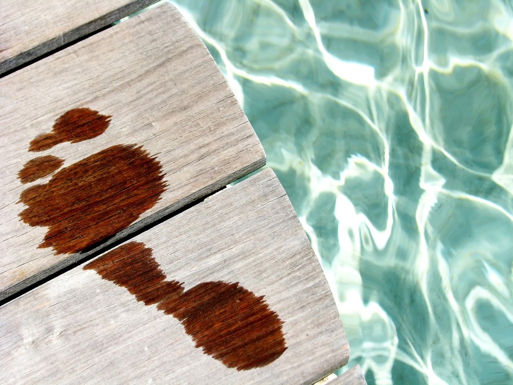 Huella plantar en piscina.